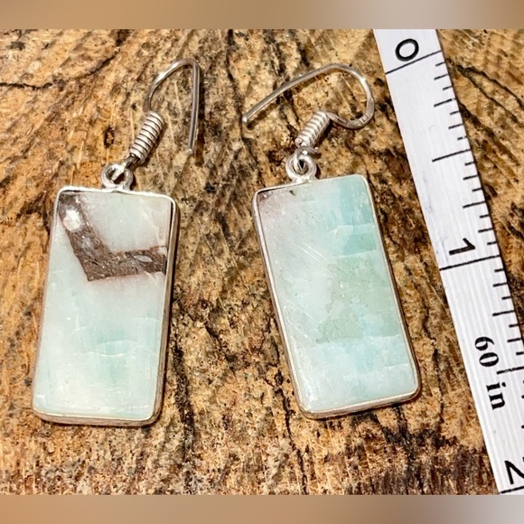 Blue Green Hemimorphite Earrings 1 1/2” - Picture 9 of 9